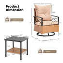 EROMMY 3-Piece Patio Swivel Rocker Set with Rattan Coffee Table, Beige-Erommy